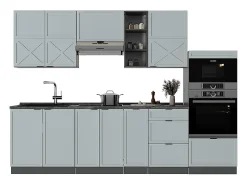 Mueble de cocina azul claro/gris antracita 280x60x81.6 fame-line