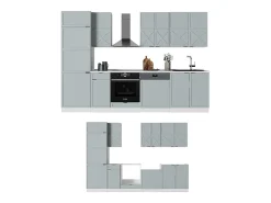 Mueble de cocina azul claro-gris-blanco 300x60x81.6 fame-line