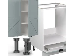 Mueble de cocina azul claro-gris-blanco 300x60x81.6 fame-line