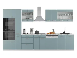 Mueble de cocina azul-gris-blanco 350x60x81.6 r-line