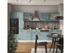Mueble de cocina azul-gris-blanco 350x60x81.6 r-line