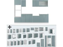 Mueble de cocina azul-gris-blanco 300x60x81.6 r-line