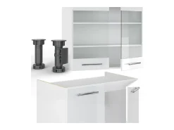 Mueble de cocina blanco alto brillo/blanco 240x60x81.6 fame-line