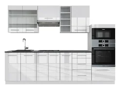 Mueble de cocina blanco alto brillo/blanco 280x46x81.6 fame-line