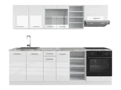 Mueble de cocina blanco alto brillo/blanco 240x46x81.6 r-line