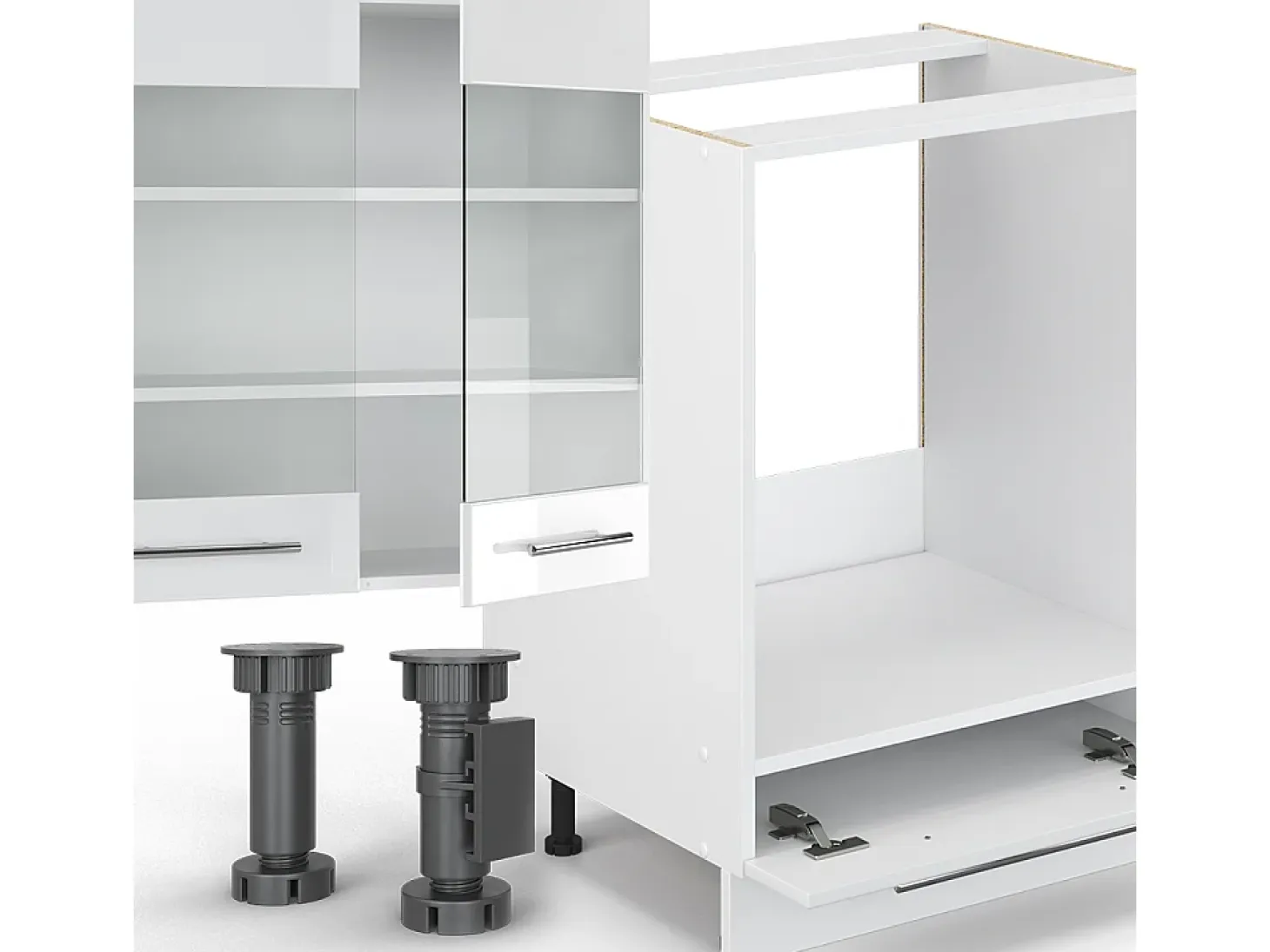 Mueble de cocina blanco alto brillo/blanco 300x60x81.6 fame-line