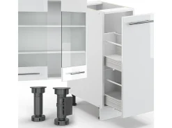 Mueble de cocina blanco alto brillo/blanco 280x60x81.6 fame-line
