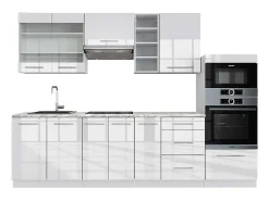 Mueble de cocina blanco alto brillo/blanco 280x60x81.6 fame-line