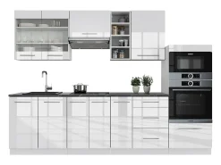 Mueble de cocina blanco alto brillo/blanco 280x60x81.6 fame-line