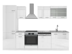 Mueble de cocina blanco alto brillo/blanco 300x46x81.6 r-line