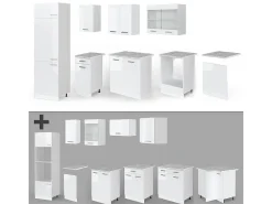 Mueble de cocina blanco alto brillo/blanco 300x46x81.6 r-line
