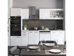 Mueble de cocina blanco alto brillo/blanco 300x60x81.6 r-line
