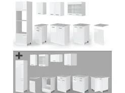 Mueble de cocina blanco alto brillo/blanco 300x60x81.6 r-line