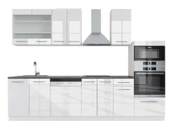 Mueble de cocina blanco alto brillo/blanco 300x60x81.6 fame-line