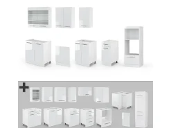 Mueble de cocina blanco alto brillo/blanco 300x60x81.6 fame-line