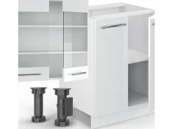 Mueble de cocina blanco alto brillo/blanco 300x60x81.6 fame-line