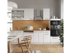 Mueble de cocina blanco alto brillo/blanco 300x60x81.6 fame-line