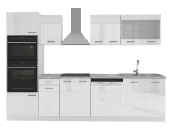 Mueble de cocina blanco alto brillo/blanco 300x46x81.6 r-line