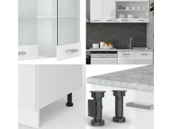 Mueble de cocina blanco alto brillo/blanco 300x60x81.6 r-line