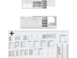 Mueble de cocina blanco alto brillo/blanco 240x60x81.6 r-line