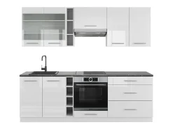 Mueble de cocina blanco alto brillo/blanco 235x60x81.6 fame-line