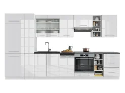 Mueble de cocina blanco alto brillo/blanco 355x60x81.6 fame-line