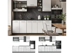 Mueble de cocina blanco brillo/antracita 280x60x81.6 fame-line