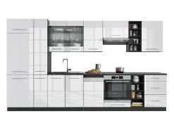 Mueble de cocina blanco brillo/antracita 355x60x81.6 fame-line