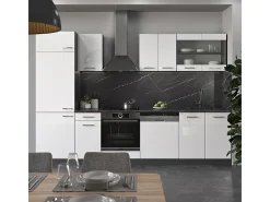 Mueble de cocina blanco brillo/antracita 300x60x81.6 r-line