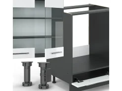Mueble de cocina blanco brillo/antracita 300x60x81.6 fame-line