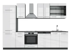 Mueble de cocina blanco brillo/antracita 300x60x81.6 fame-line