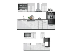 Mueble de cocina blanco brillo/antracita 300x60x81.6 fame-line