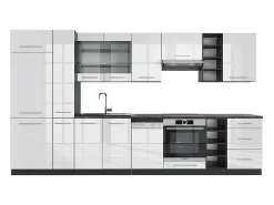 Mueble de cocina blanco brillo/antracita 355x60x81.6 fame-line