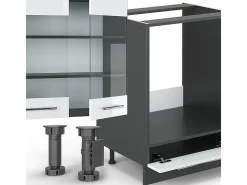 Mueble de cocina blanco brillo/antracita 355x60x81.6 fame-line