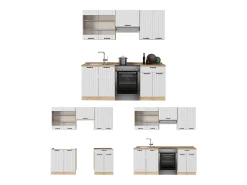 Mueble de cocina blanco casa de campo 200x60x81.6 fame-line