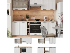 Mueble de cocina blanco casa de campo 235x60x81.6 fame-line