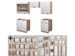 Mueble de cocina blanco casa de campo 200x60x81.6 fame-line
