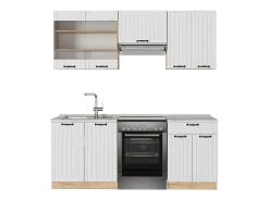 Mueble de cocina blanco casa de campo 200x60x81.6 fame-line