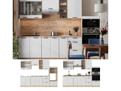 Mueble de cocina blanco casa de campo 280x60x81.6 fame-line