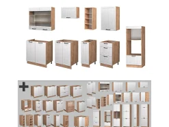 Mueble de cocina blanco casa de campo 280x60x81.6 fame-line