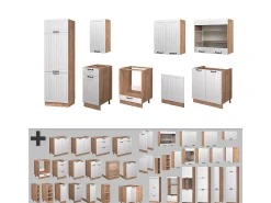 Mueble de cocina blanco casa de campo 300x60x81.6 fame-line