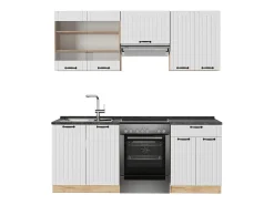 Mueble de cocina blanco casa de campo 200x46x81.6 fame-line