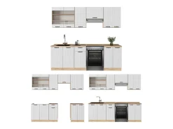 Mueble de cocina blanco casa de campo 240x46x81.6 fame-line