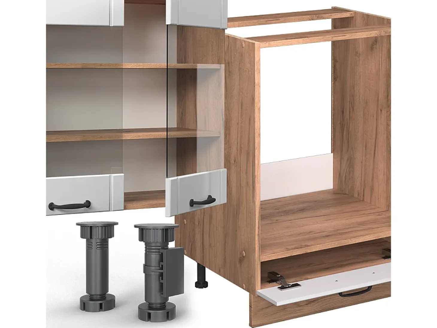 Mueble de cocina blanco casa de campo 355x60x81.6 fame-line