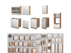 Mueble de cocina blanco casa de campo 300x60x81.6 fame-line