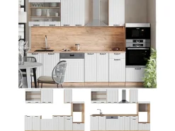 Mueble de cocina blanco casa de campo 300x60x81.6 fame-line