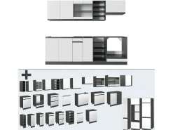 Mueble de cocina blanco/antracita 240x46x81.6 r-line