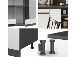 Mueble de cocina blanco/antracita 240x46x81.6 r-line