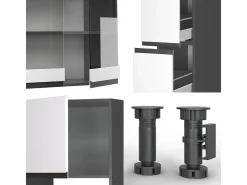 Mueble de cocina blanco/antracita 350x46x81.6 r-line
