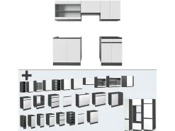Mueble de cocina blanco/antracita 200x60x81.6 r-line
